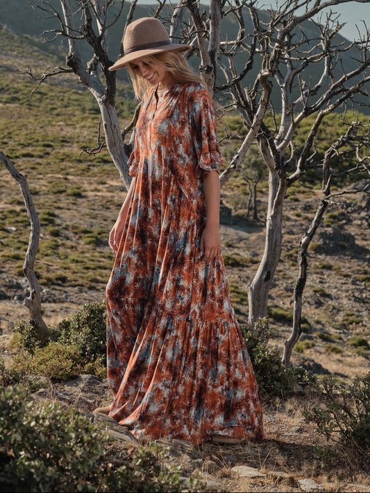 Vestido comprido estampado