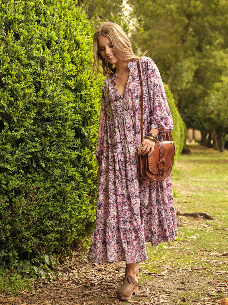 Long dress with floral print