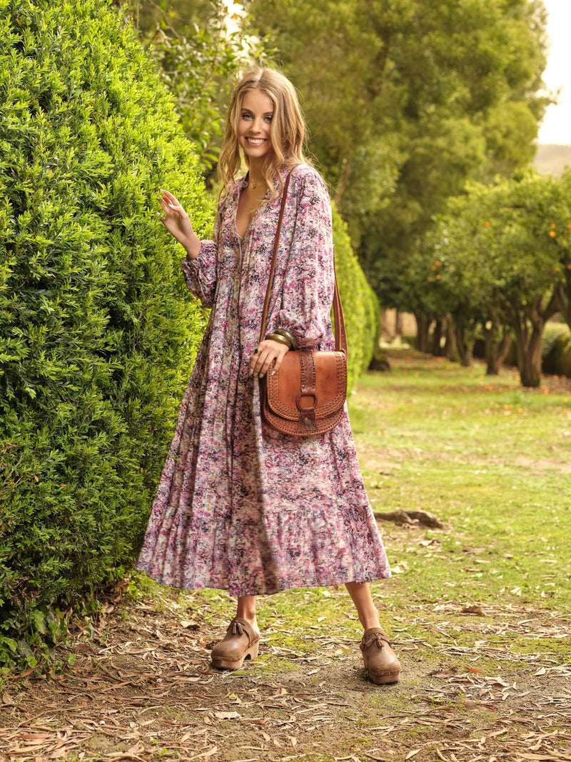 Long dress with floral print