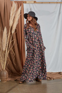 Long dress with floral print