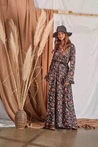 Long dress with floral print