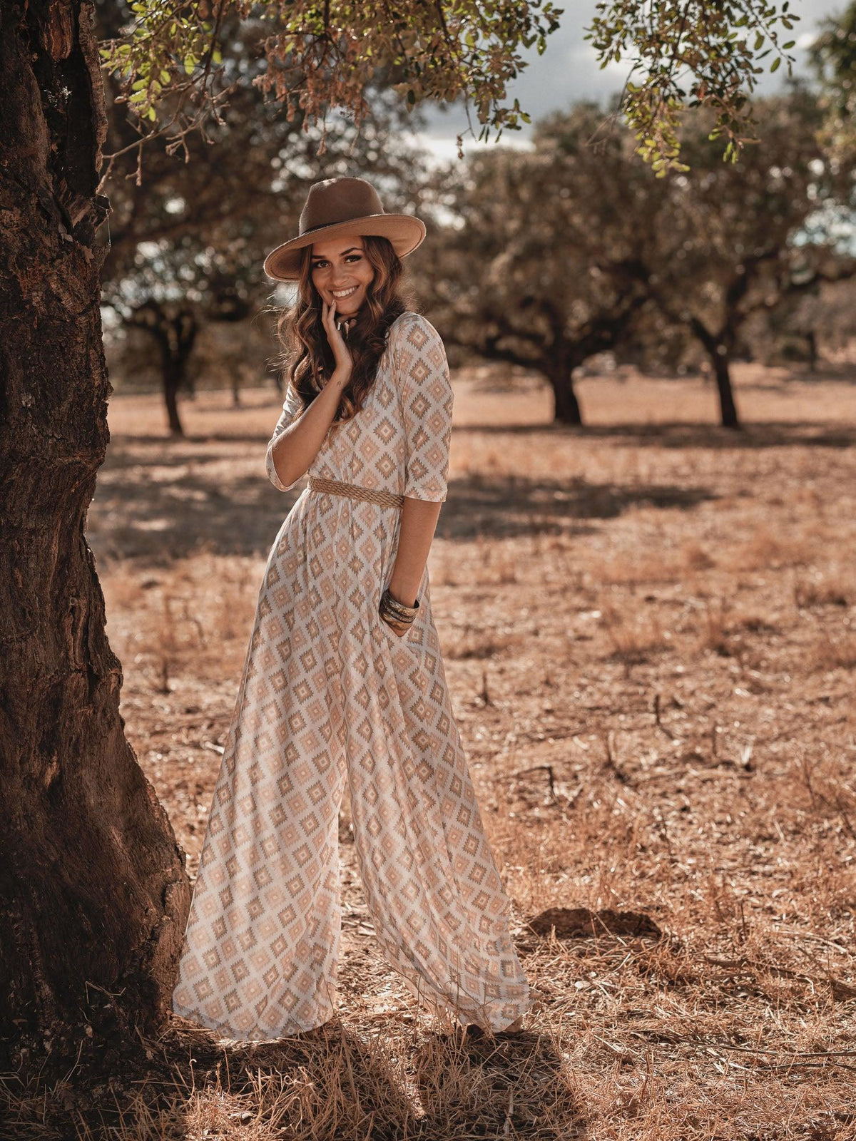 Printed long jumpsuit