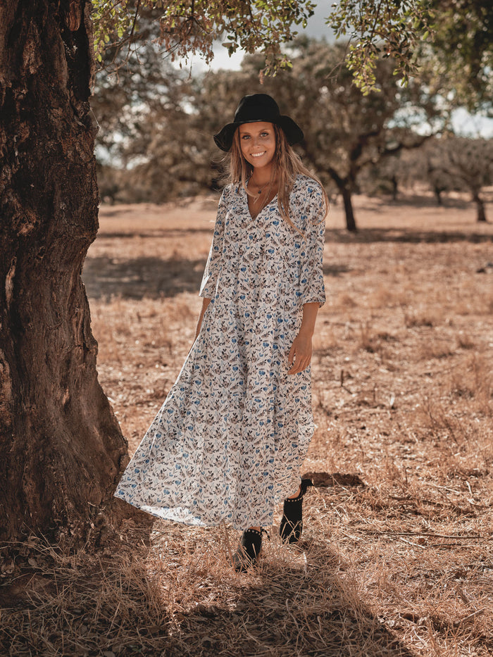 Long dress with floral print